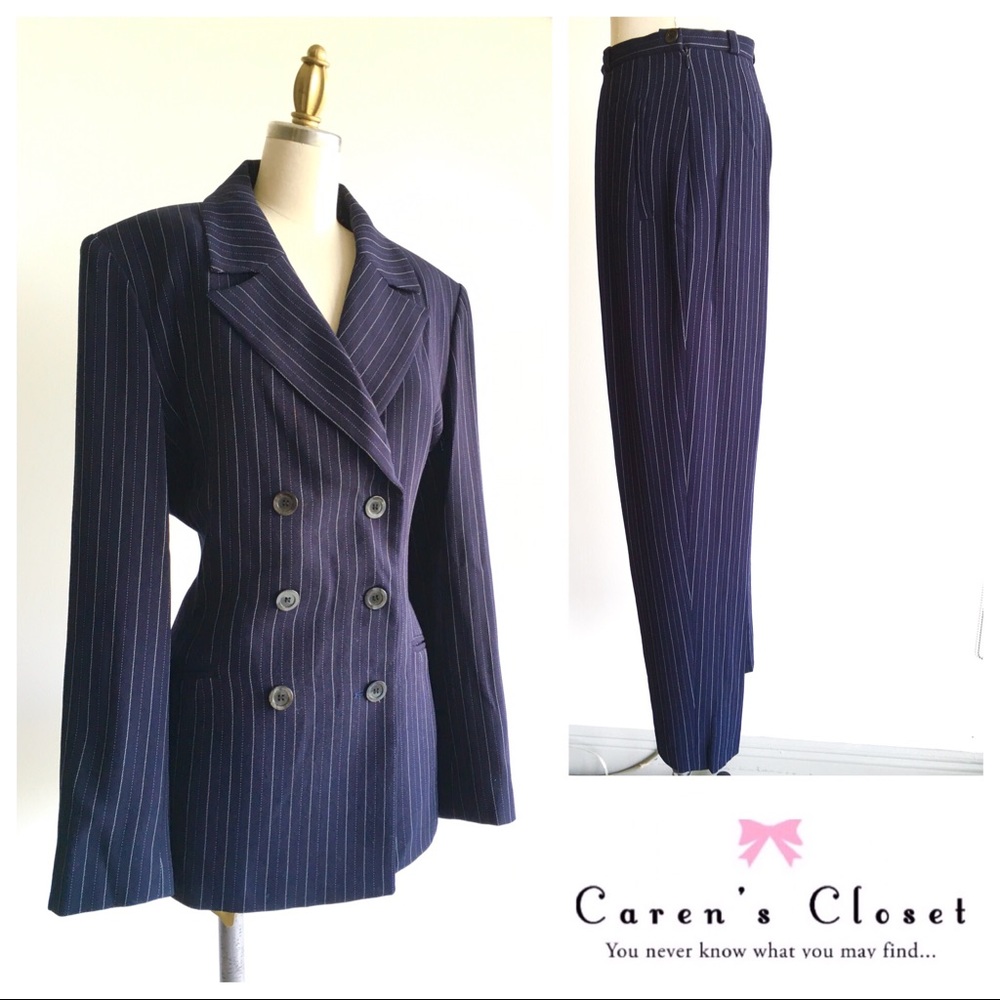 SOLD Vintage 1980s Pierre Balmain Pinstripe Suit - Picture 3 of 6